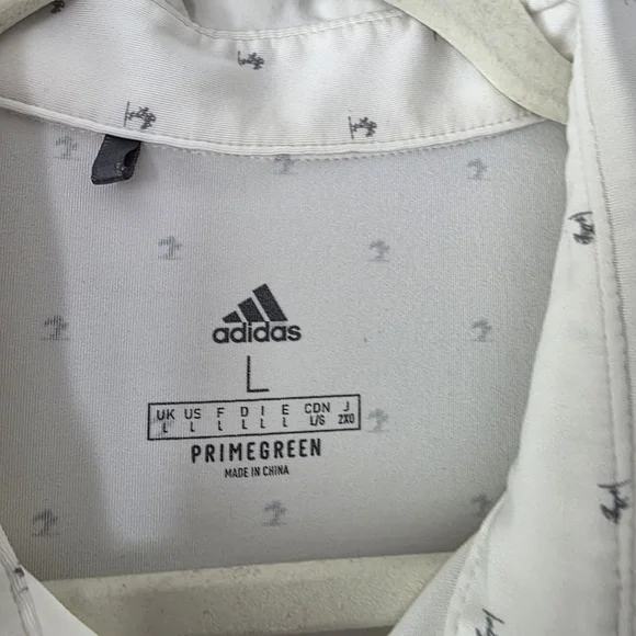 Adidas Primegreen Men's White Polo‎ Shirt Size Large - Picture 8 of 10